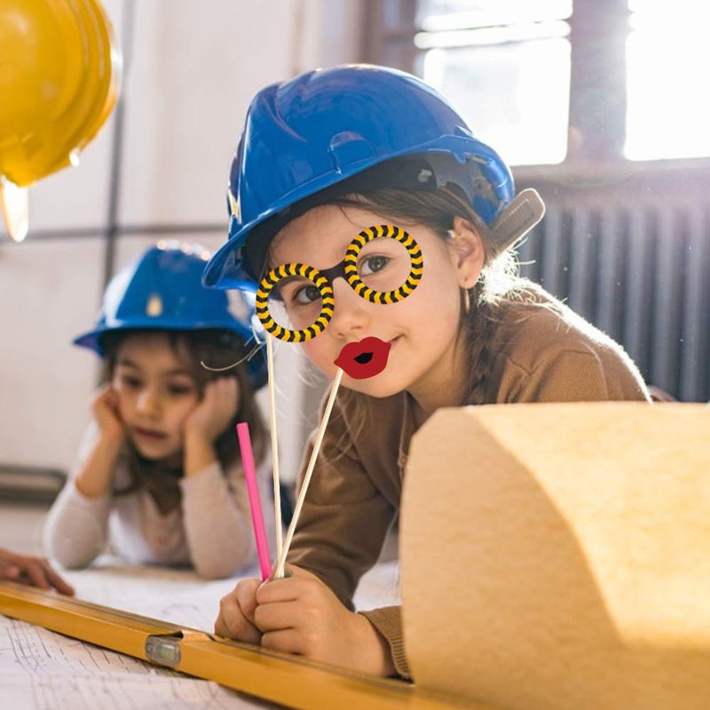 CC HOME 25 Ct Construction Photo Booth Props Construction Party Decorations Kits for Kids Boy Construction Theme Baby Shower,Birthday Party Decorations - Image 4